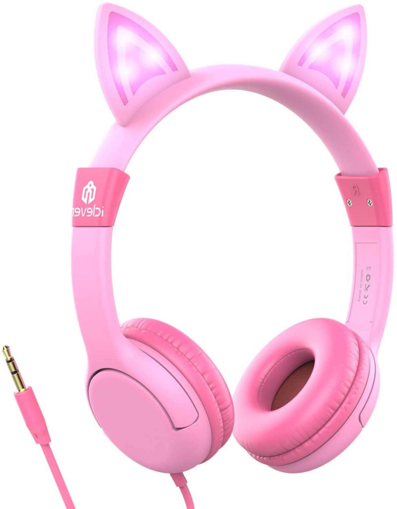 3. Iclever Safe Wired Kids Headsets Pink