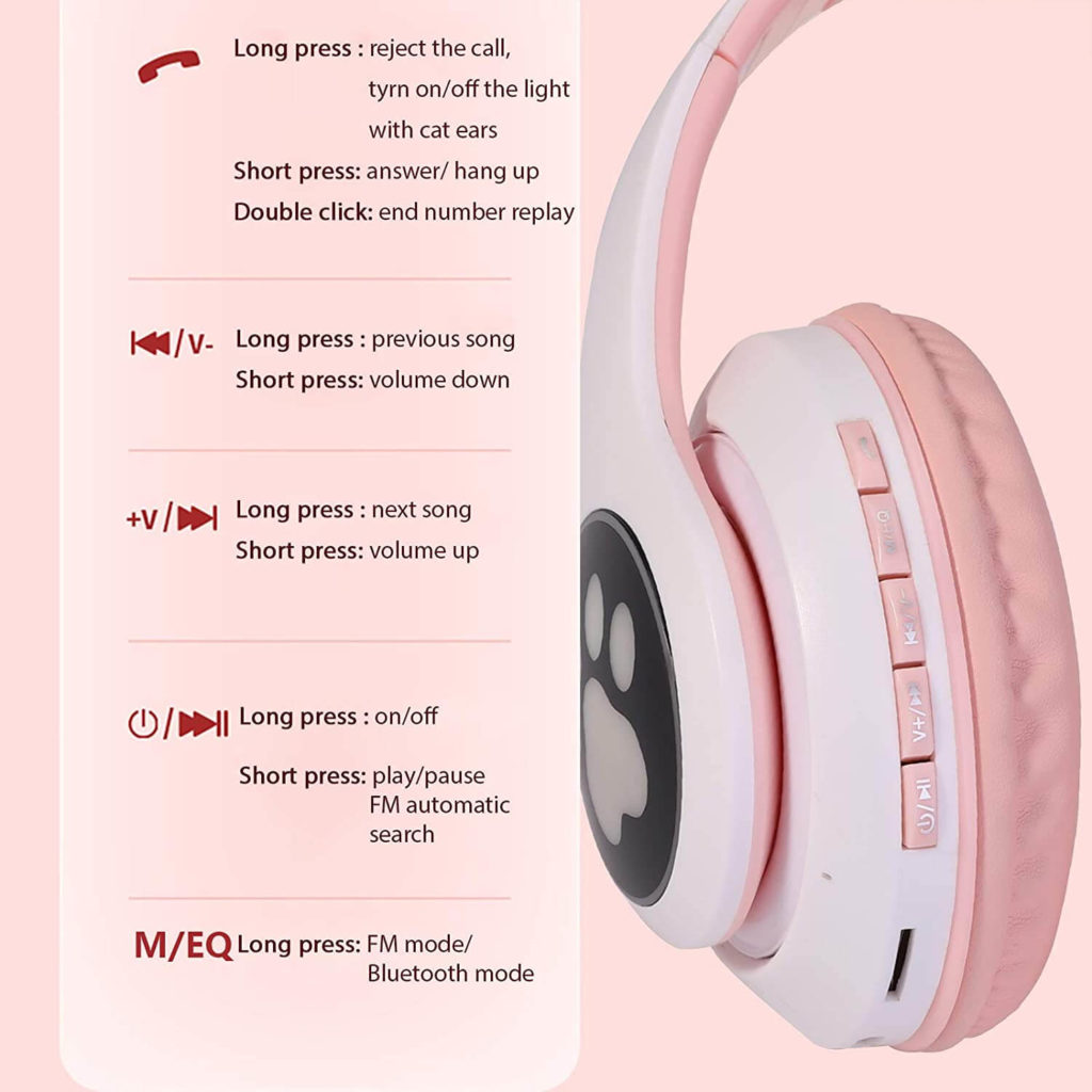 tcjj wireless cat ear led headphones how to connect to bluetooth devices
